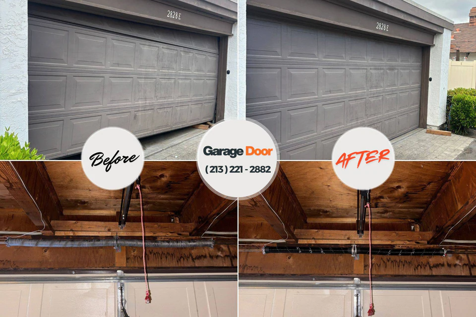 Before and after: garage door installation Vernon Hills, IL
